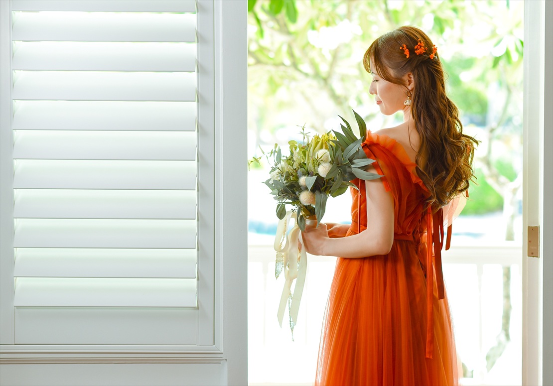 プランテーション・ベイ・セブ島ウェディング　ラグーンビュールームにて挙式前撮影