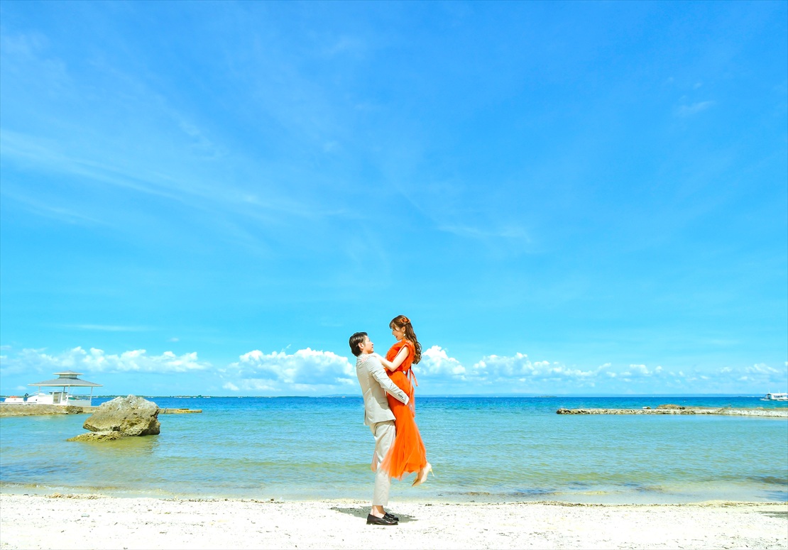 プランテーション・ベイ・セブ結婚式　ビーチにて挙式前撮影