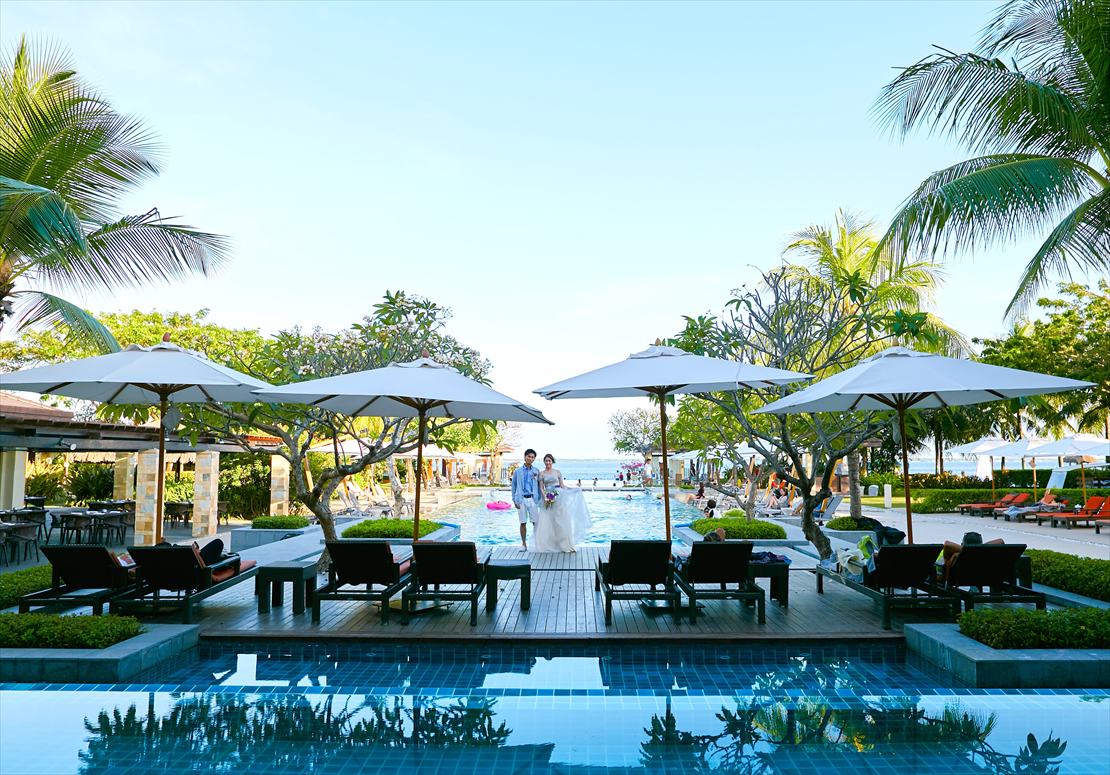 クリムゾン・リゾート・マクタン・セブ島挙式　リゾート内ウェディングフォト