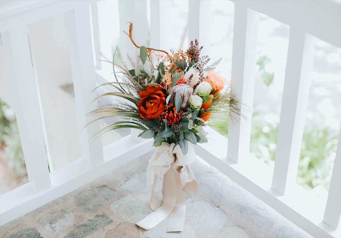 プランテーションベイ・マクタン・セブ結婚式　挙式前撮影用　アートフラワーブーケ