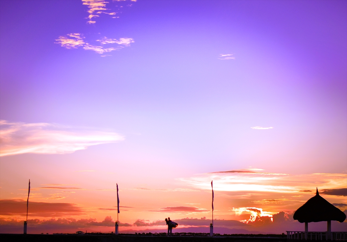 パシフィック・セブ・リゾート・セブ島挙式　紫に染まった空が美しいマジックアワー