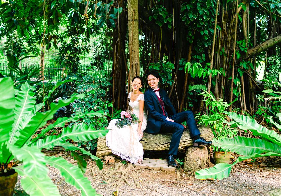 セブ・ホワイト・サンズ・セブ結婚式　緑豊かなナチュラル・フォトウェディング