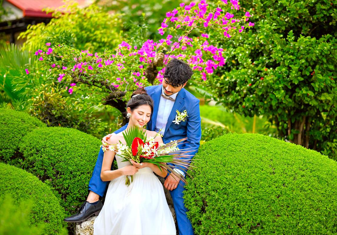 セブ・ホワイト・サンズ・セブフォトウェディング　手入れされたガーデン