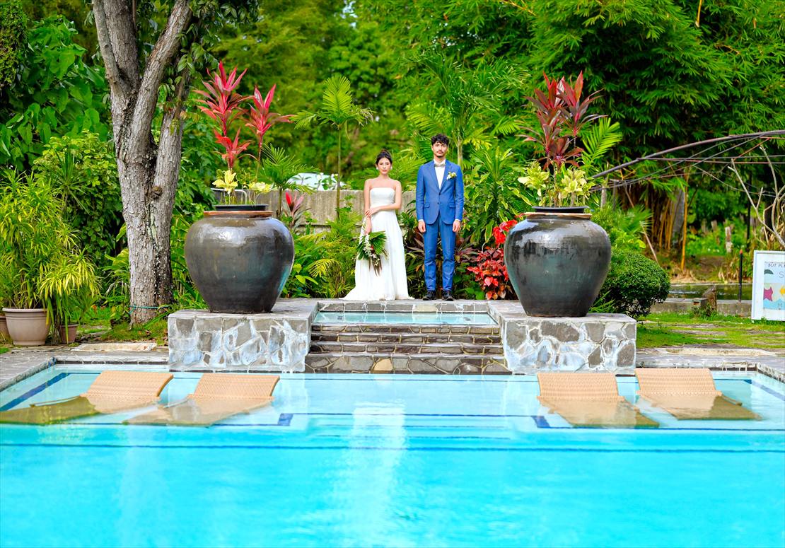 セブ・ホワイト・サンズ・セブウェディング　ホワイトサンズ　プール撮影