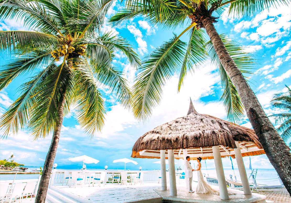 パシフィック・セブ・リゾート・セブ挙式　ビーチウェディング　ガゼボ撮影