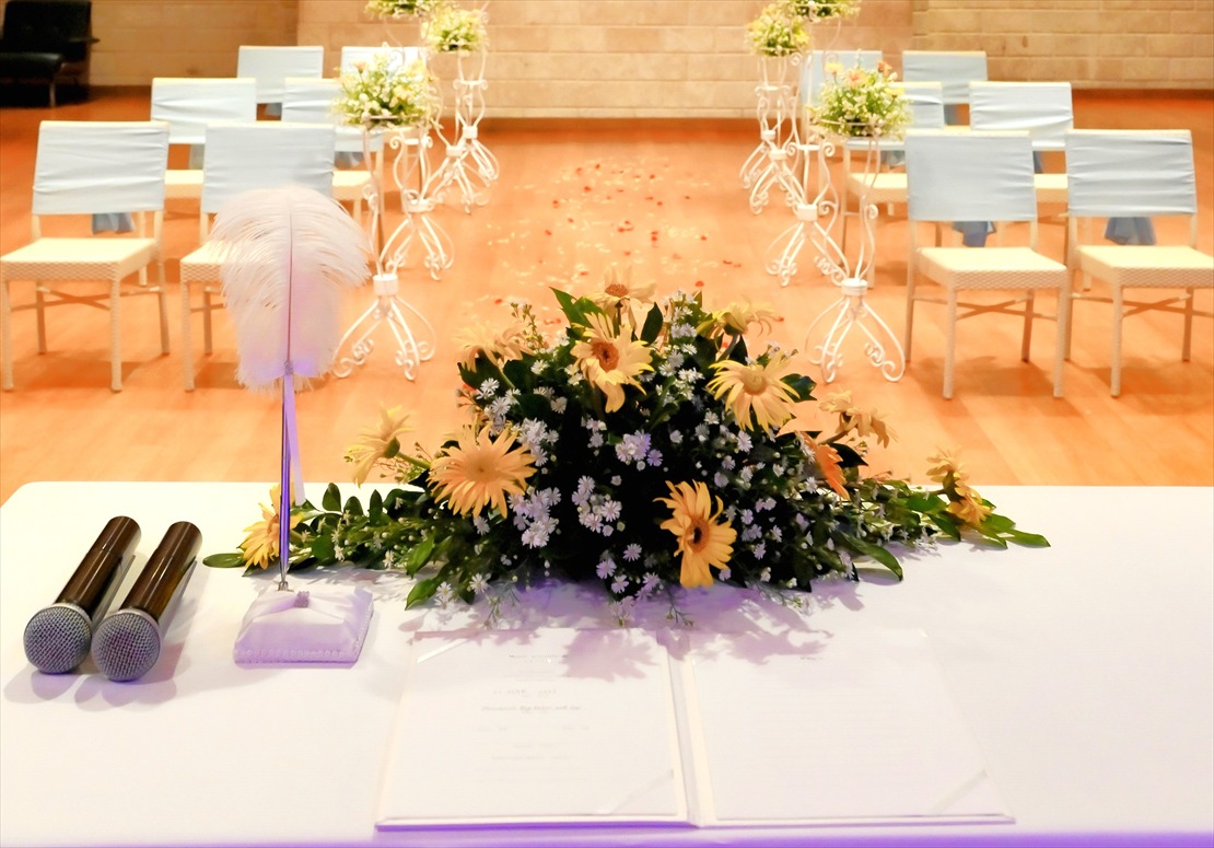 祭壇　生花基本装飾　プランテーションベイ・セブ挙式