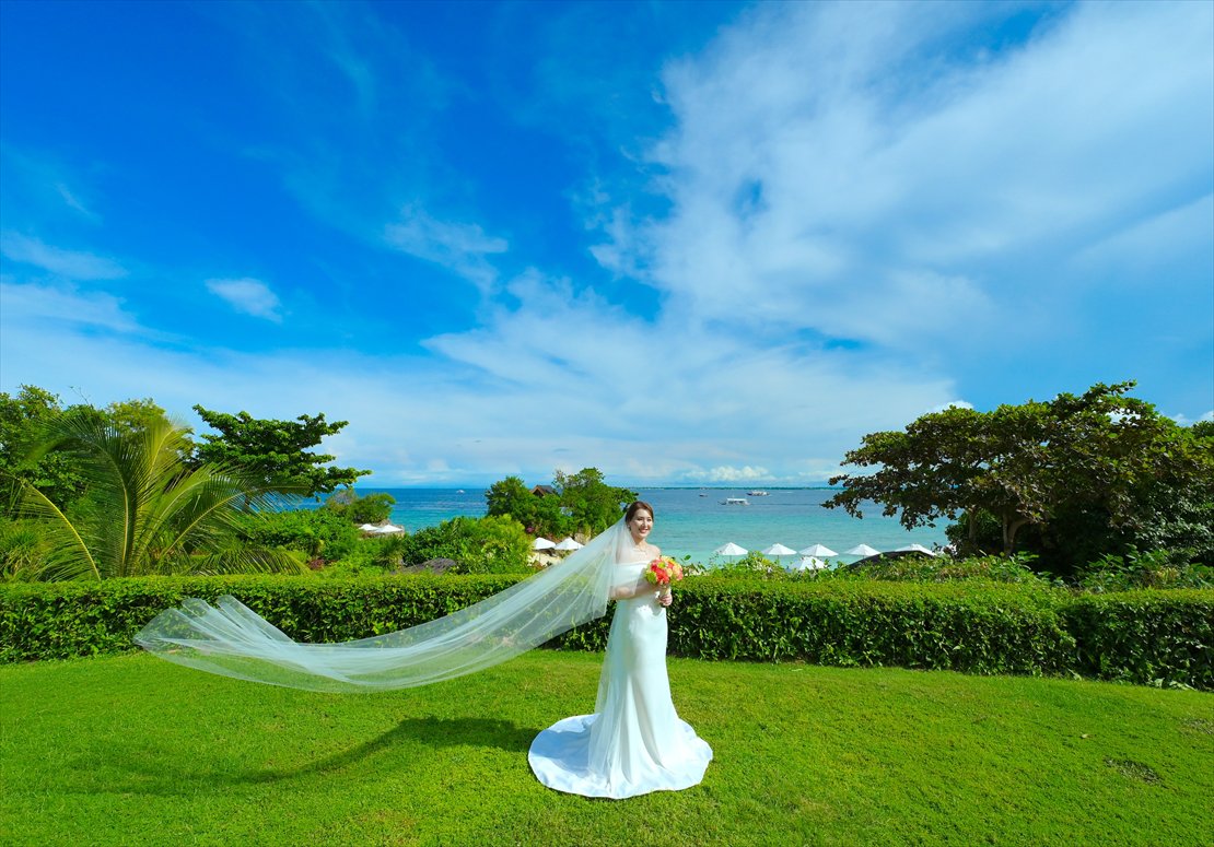 ガーデンにてロングベールショット